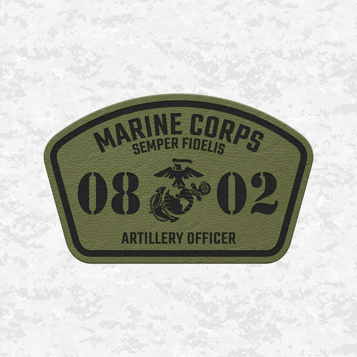 MOS 0802 Artillery Officer | Leather Patch | Velcro Backed