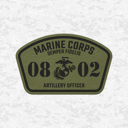 MOS 0802 Artillery Officer | Leather Patch | Velcro Backed