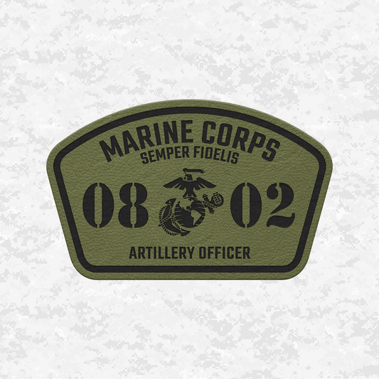 MOS 0802 Artillery Officer | Leather Patch | Velcro Backed