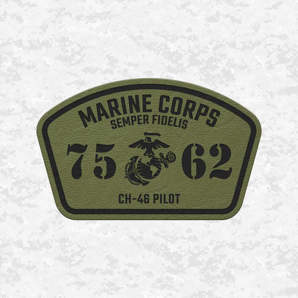 MOS 7562 CH-46 Pilot | Leather Patch | Velcro Backed