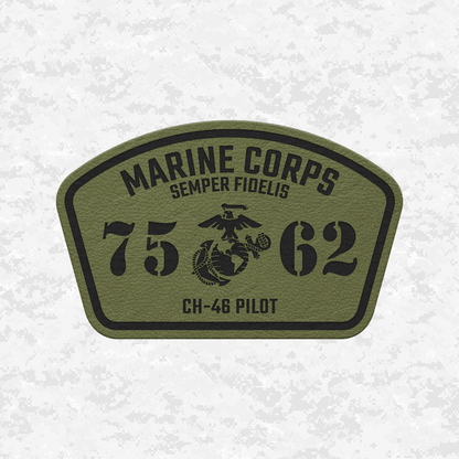 MOS 7562 CH-46 Pilot | Leather Patch | Velcro Backed