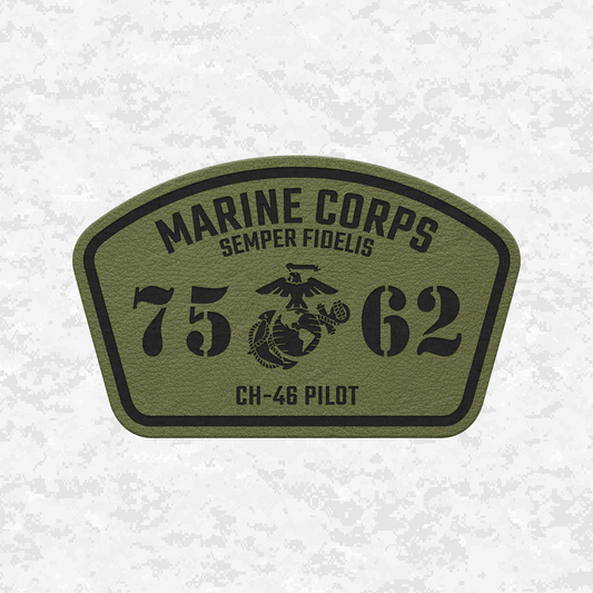 MOS 7562 CH-46 Pilot | Leather Patch | Velcro Backed