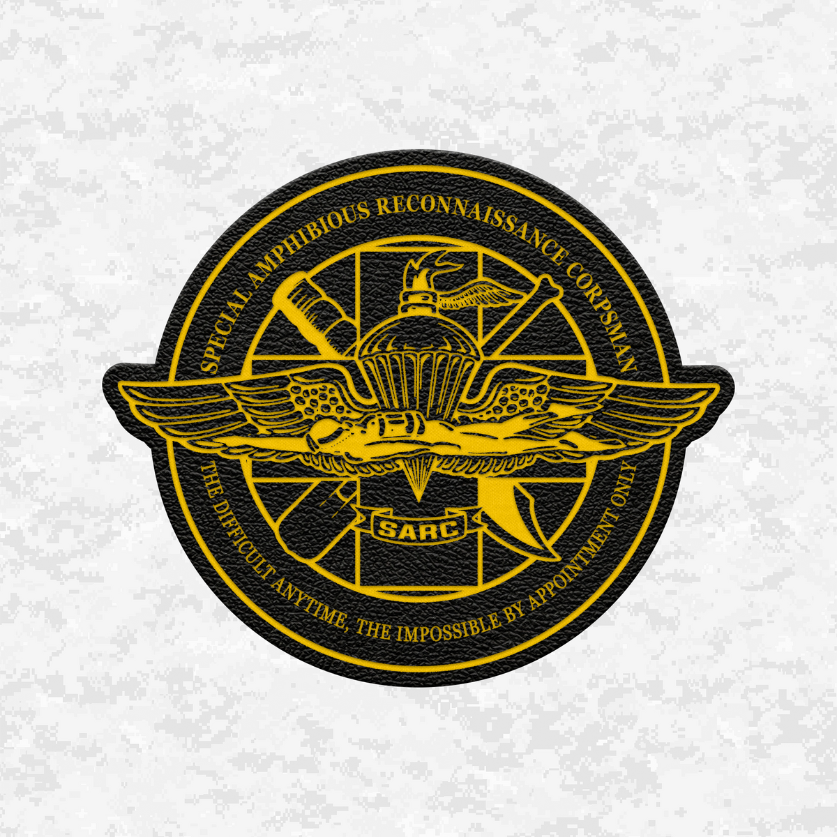 SARC Special Amphibious Reconnaissance Corpsman | The Difficult Anytime | Leather Patch | Velcro Backed