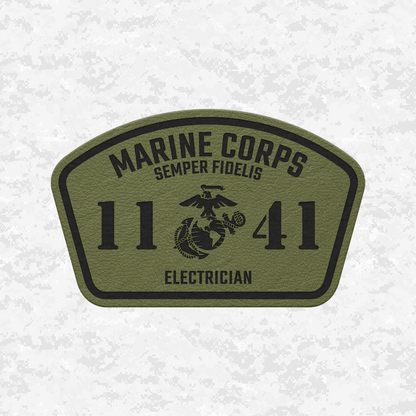 MOS 1141 Electrician | Leather Patch | Velcro Backed