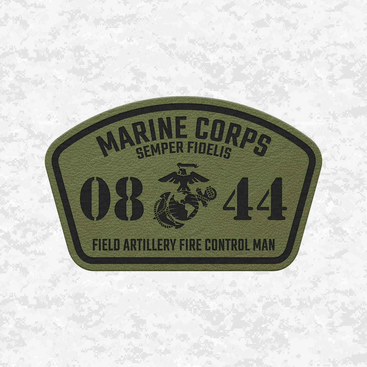 MOS 0844 Field Artillery Fire Control Man | Leather Patch | Velcro Backed