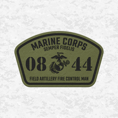 MOS 0844 Field Artillery Fire Control Man | Leather Patch | Velcro Backed