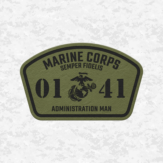 MOS 0141 Administration Man | Leather Patch | Velcro Backed