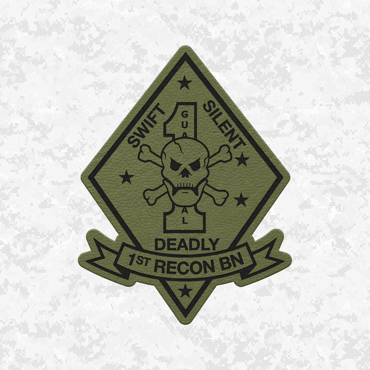 1st Reconnaissance Battalion Unit ¨Swift, Silent, Deadly¨ | Leather Patch | Velcro Backed