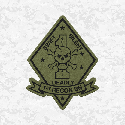 1st Reconnaissance Battalion Unit ¨Swift, Silent, Deadly¨ | Leather Patch | Velcro Backed