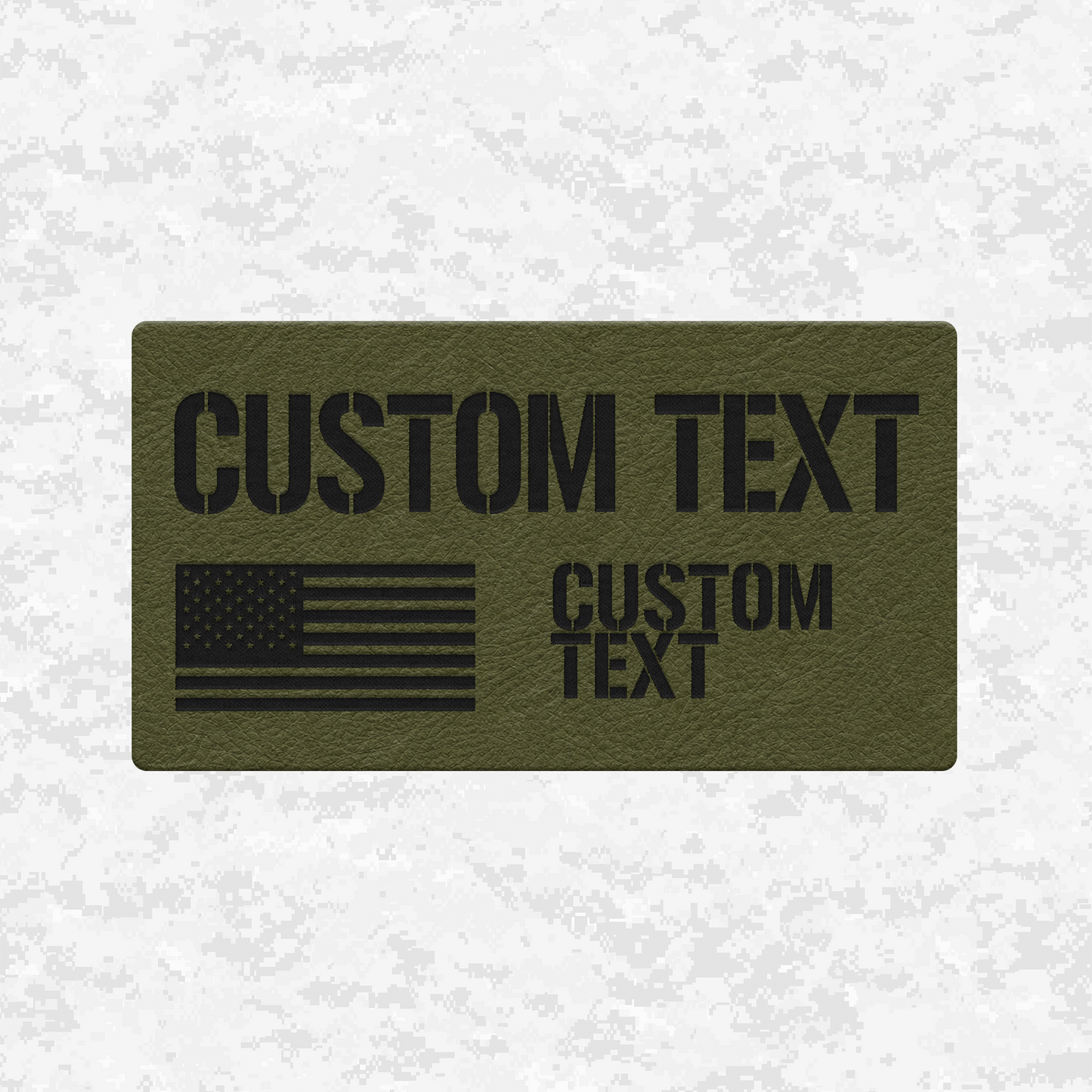 Custom Text Tactical Flag Graphic | Leather Patch | Velcro Backed