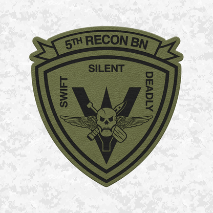 5th Reconnaissance Battalion Unit "Swift, Silent, Deadly" | Leather Patch | Velcro Backed