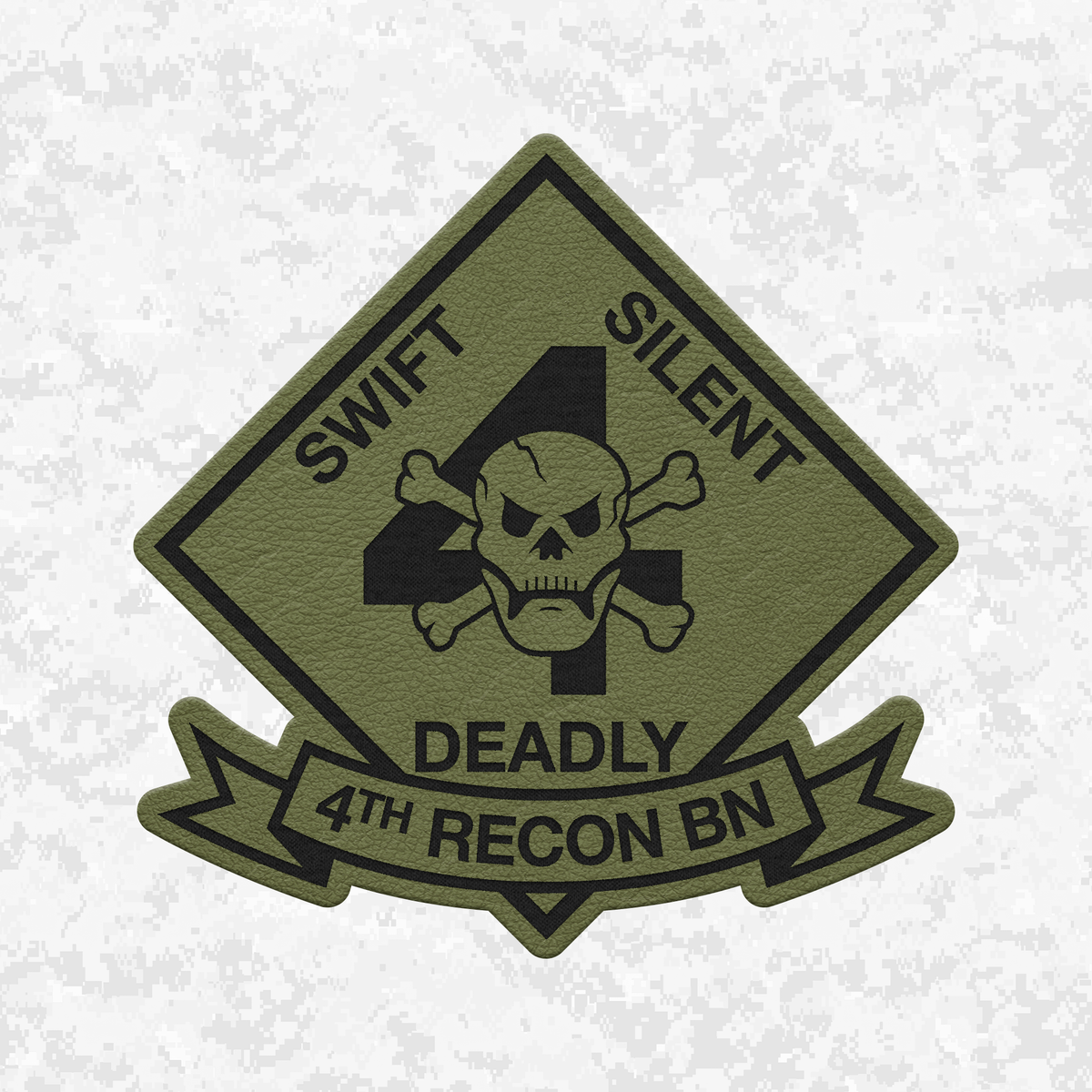 4th Reconnaissance Battalion Unit "Swift, Silent, Deadly" #1 | Leather Patch | Velcro Backed