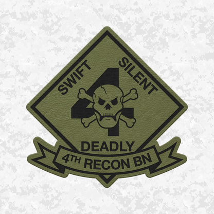 4th Reconnaissance Battalion Unit "Swift, Silent, Deadly" #1 | Leather Patch | Velcro Backed