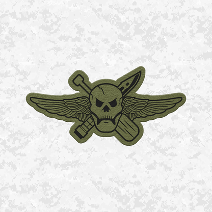 Recon Skull Jack & Wings | Leather Patch | Velcro Backed