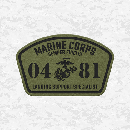 MOS 0481 Landing Support Specialist | Leather Patch | Velcro Backed