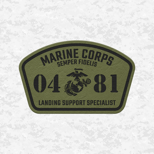 MOS 0481 Landing Support Specialist | Leather Patch | Velcro Backed