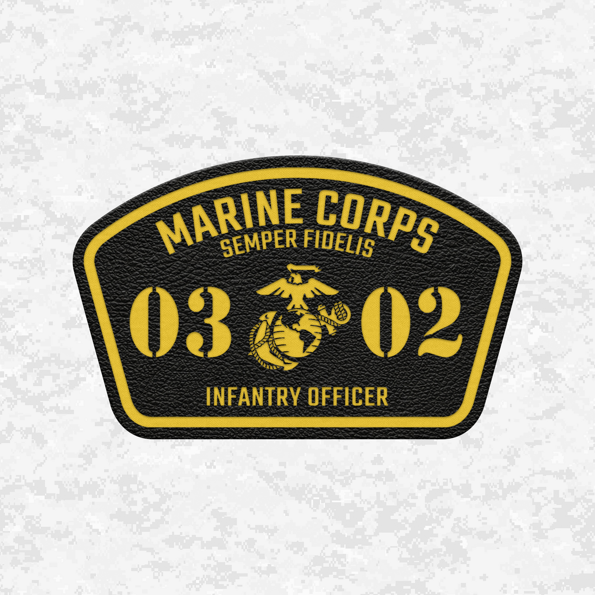 MOS 0302 Infantry Officer | Leather Patch | Velcro Backed