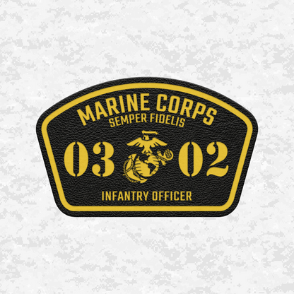 MOS 0302 Infantry Officer | Leather Patch | Velcro Backed