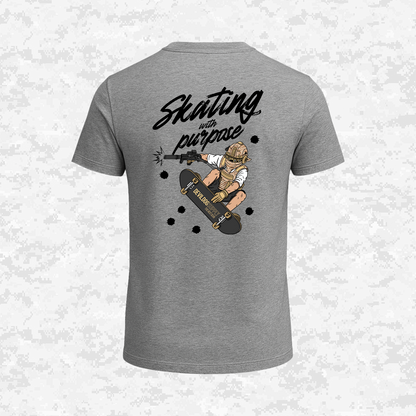 Skating With Purpose - Marine in Skate (marpat desert) | T-shirt