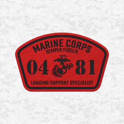 MOS 0481 Landing Support Specialist | Leather Patch | Velcro Backed