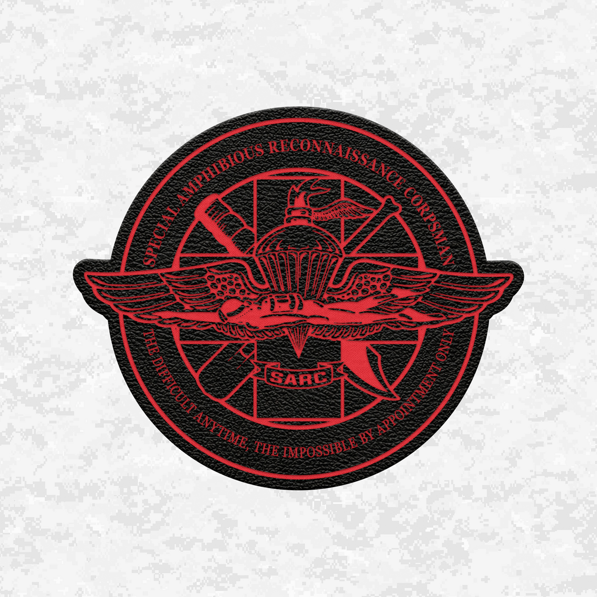 SARC Special Amphibious Reconnaissance Corpsman | The Difficult Anytime | Leather Patch | Velcro Backed