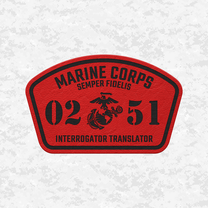MOS 0251 Interrogator Translator | Leather Patch | Velcro Backed