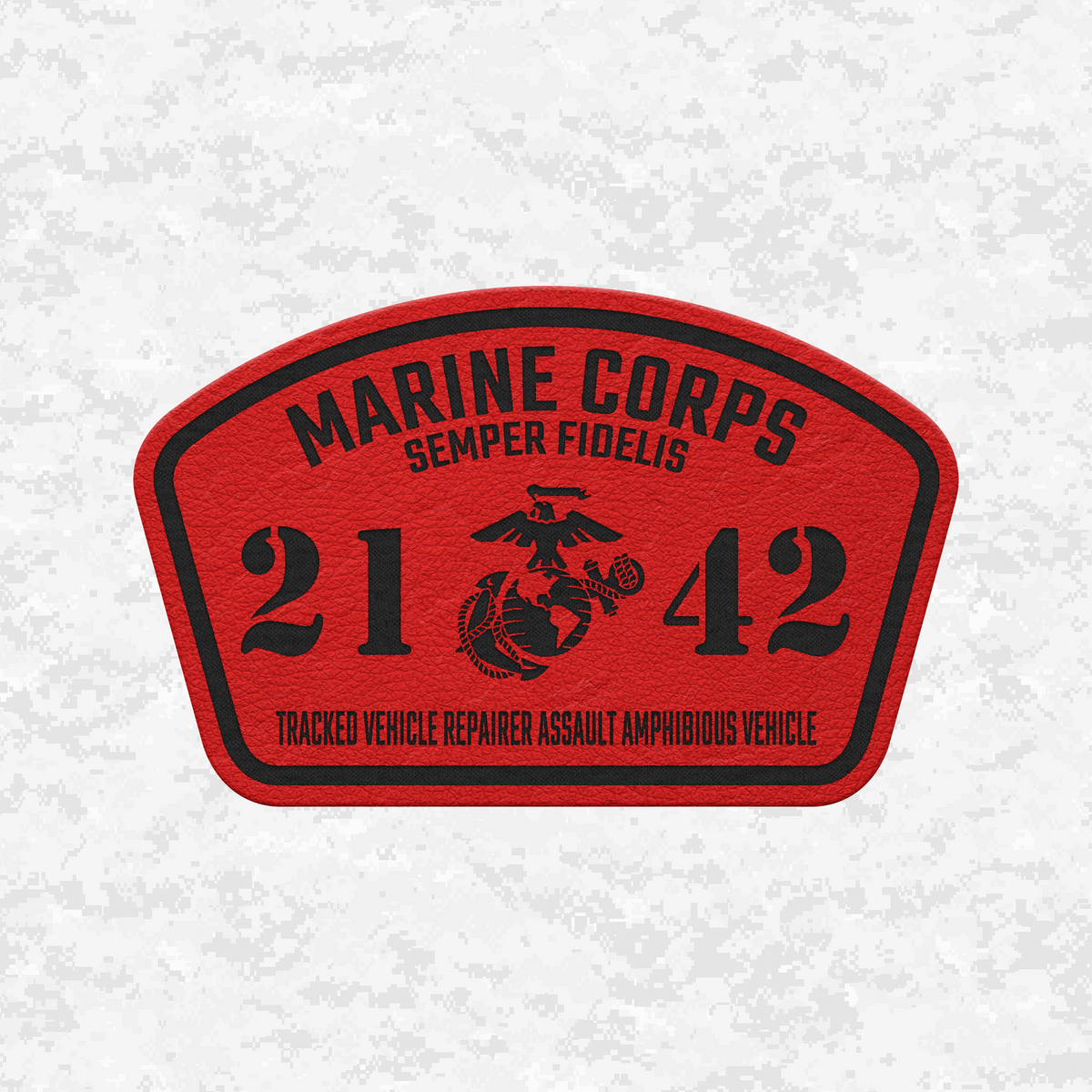 MOS 2142 Tracked Vehicle Repairer Assault Amphibious Vehicle | Leather Patch | Velcro Backed