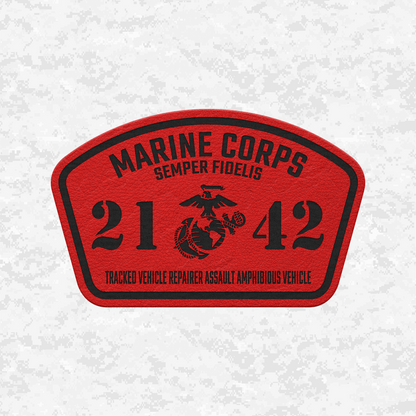 MOS 2142 Tracked Vehicle Repairer Assault Amphibious Vehicle | Leather Patch | Velcro Backed