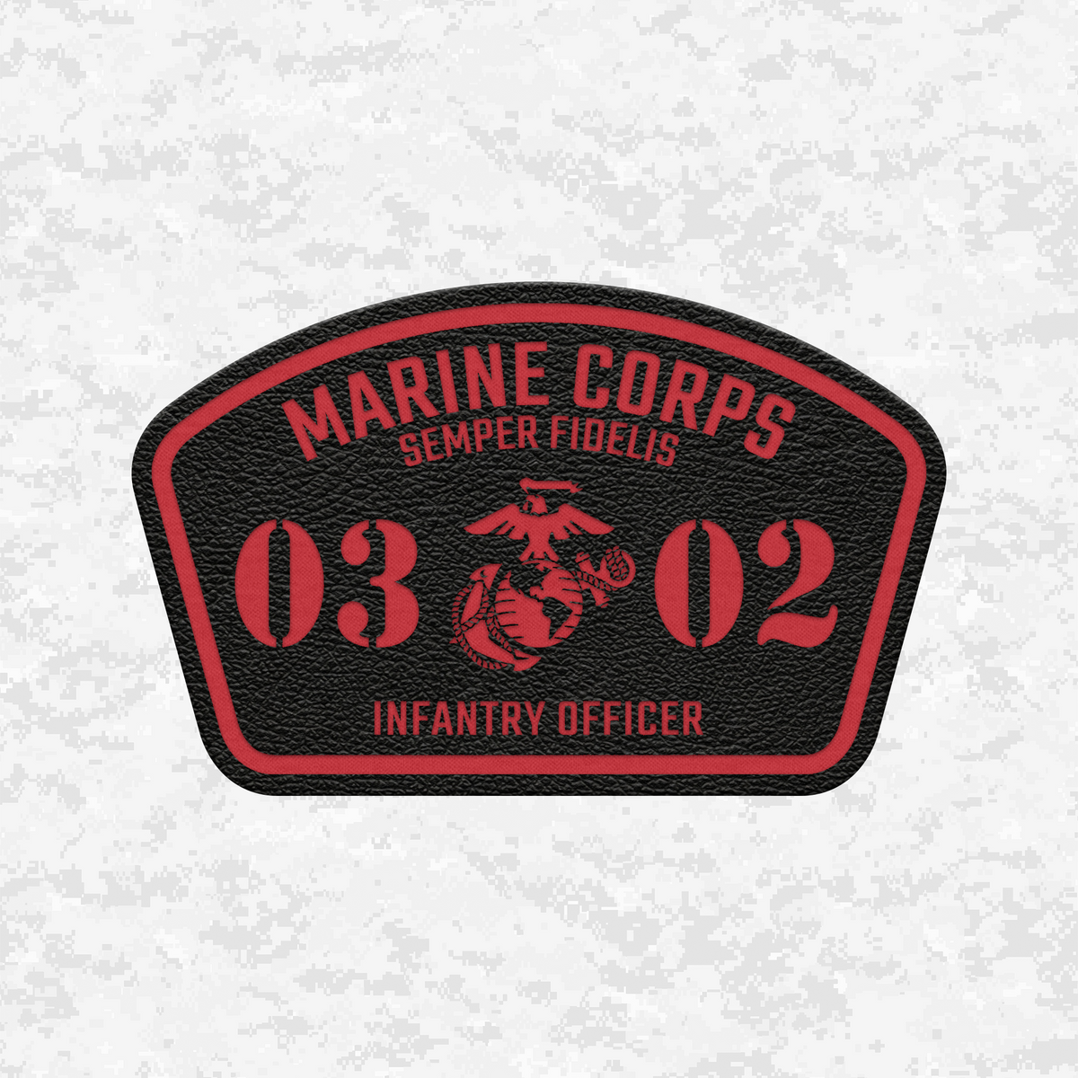 MOS 0302 Infantry Officer | Leather Patch | Velcro Backed