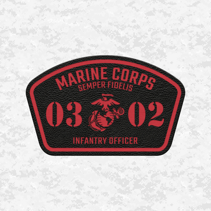 MOS 0302 Infantry Officer | Leather Patch | Velcro Backed