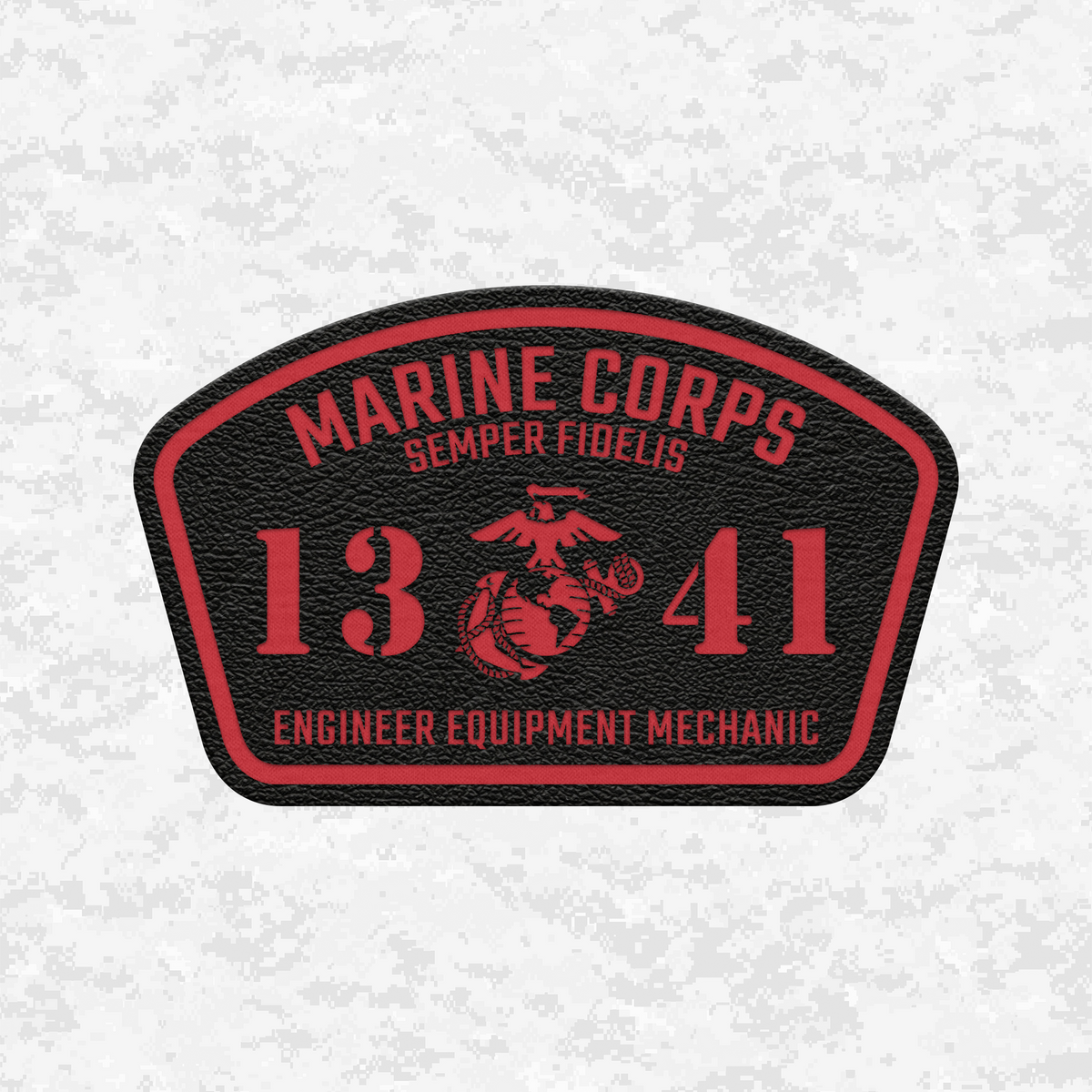 MOS 1341 Engineer Equipment Mechanic | Leather Patch | Velcro Backed
