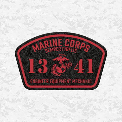 MOS 1341 Engineer Equipment Mechanic | Leather Patch | Velcro Backed