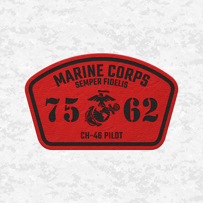 MOS 7562 CH-46 Pilot | Leather Patch | Velcro Backed