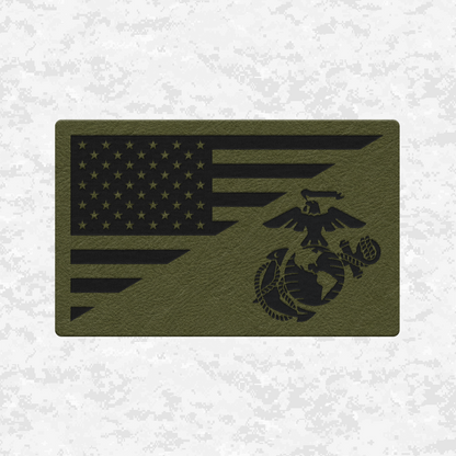 Flag whit EGA | Leather Patch | Velcro Backed