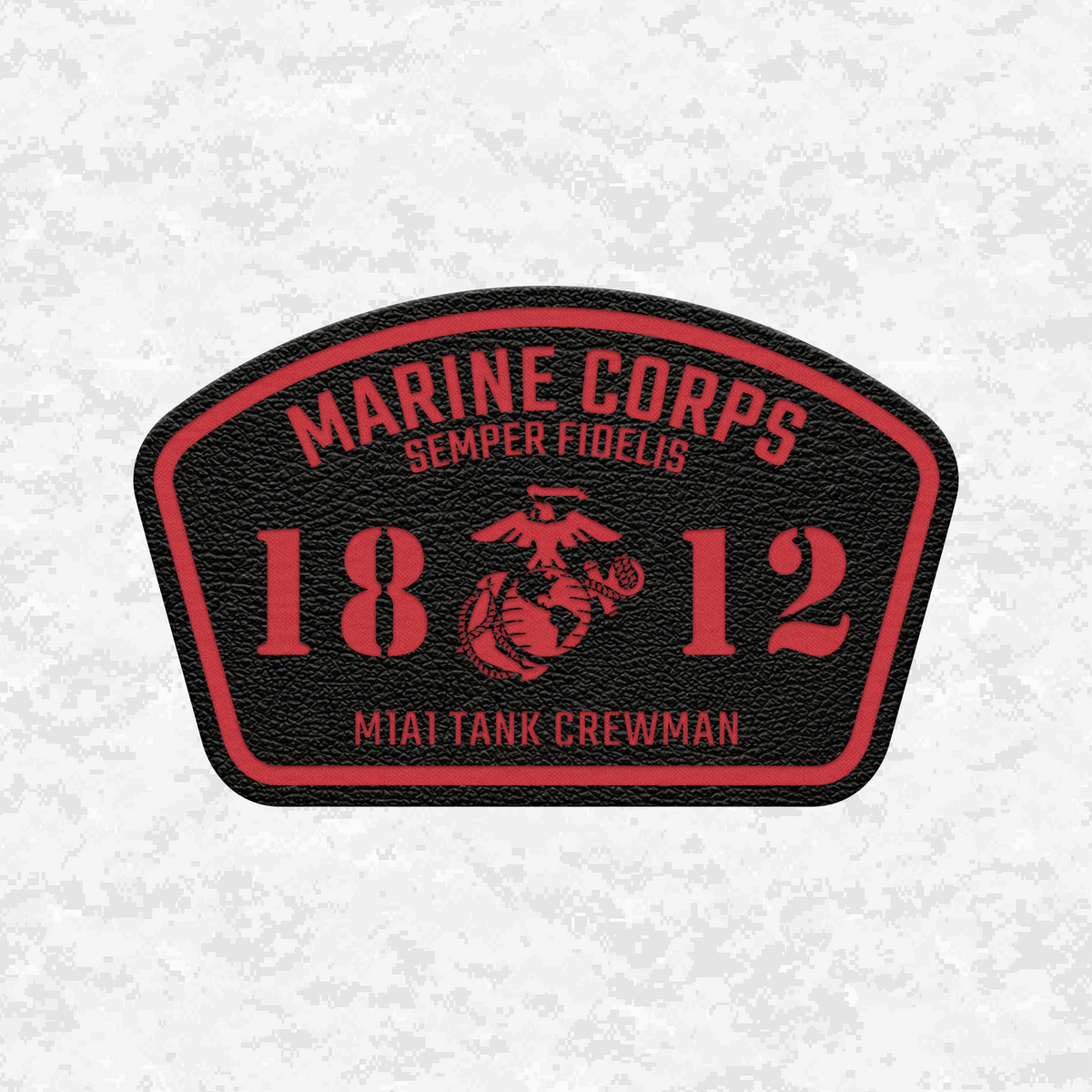 MOS 1812 M1A1 Tank Crewman | Leather Patch | Velcro Backed