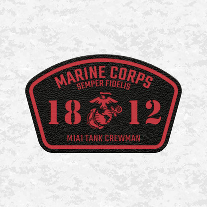 MOS 1812 M1A1 Tank Crewman | Leather Patch | Velcro Backed