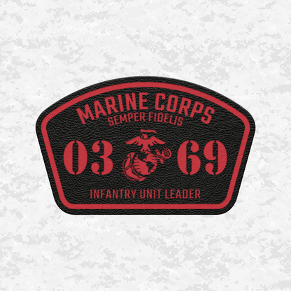 MOS 0369 Infantry Unit Leader | Leather Patch | Velcro Backed