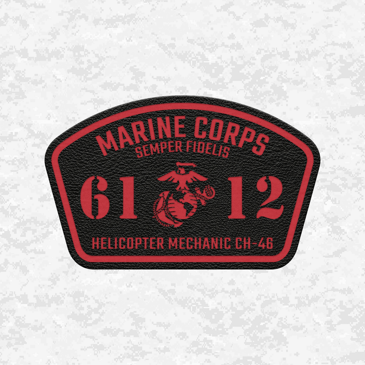 MOS 6112 Helicopter Mechanic CH-46 | Leather Patch | Velcro Backed