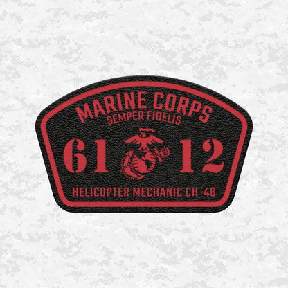MOS 6112 Helicopter Mechanic CH-46 | Leather Patch | Velcro Backed
