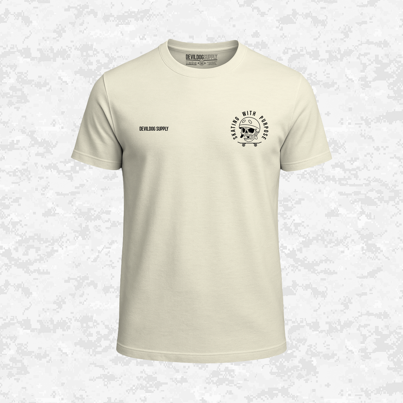 Skating With Purpose - Marine in Skate (marpat desert) | T-shirt