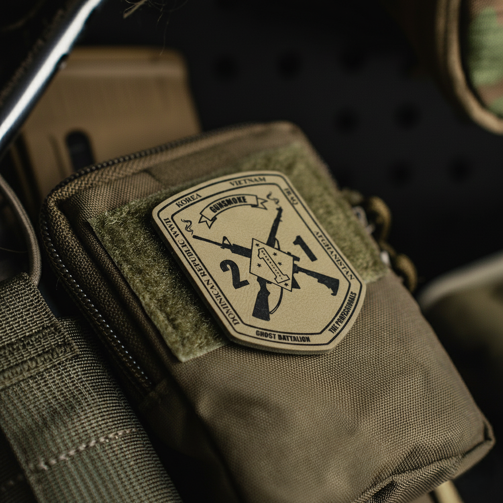 Leather Patch | 2nd Battalion 1st Marines Unit "Gunsmoke" | Velcro Backed