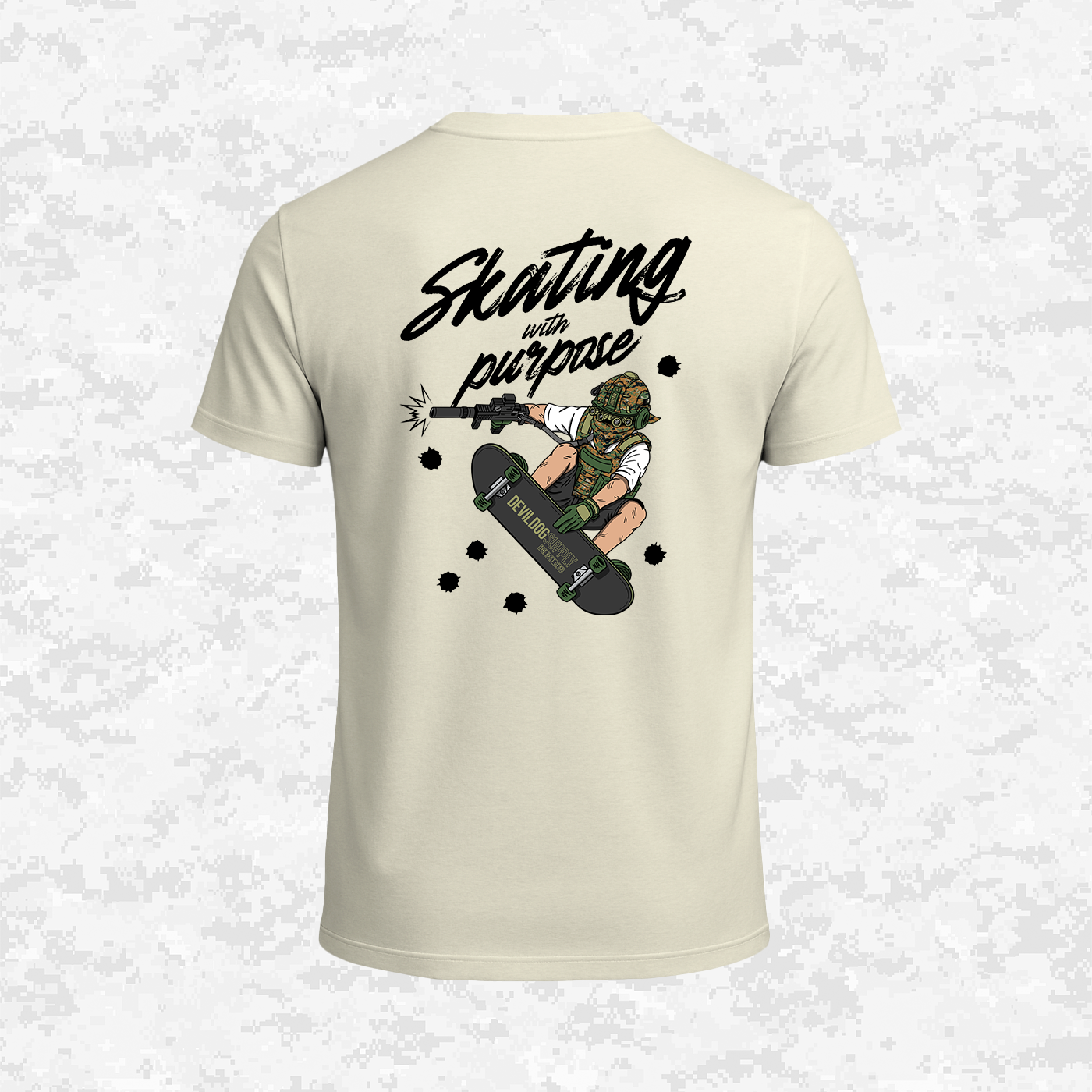 Skating With Purpose - Marine in Skate (marpat forest) | T-shirt