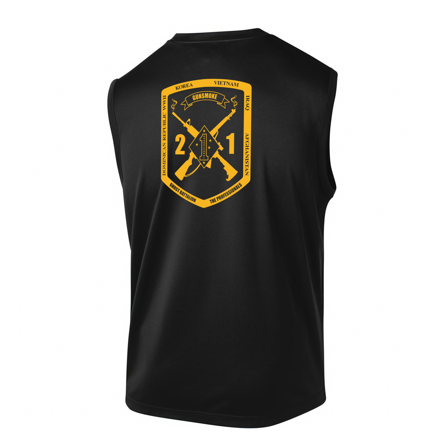 2nd Battalion 1st Marines Unit "Gunsmoke" DRIFIT Sleeveless, Tank, Sleeveless Hoodie