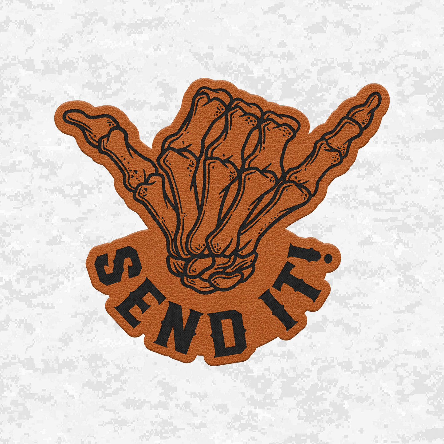 Send It Shaka | Leather Patch | Velcro Backed