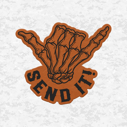 Send It Shaka | Leather Patch | Velcro Backed