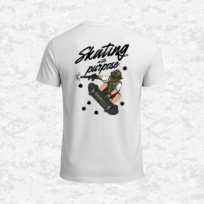 Skating With Purpose - Marine in Skate (marpat forest) | T-shirt