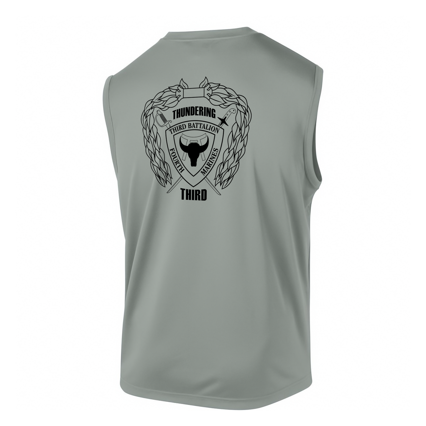 3rd Battalion 4th Marines Unit "Thundering Third" DRIFIT Sleeveless, Tank, Sleeveless Hoodie