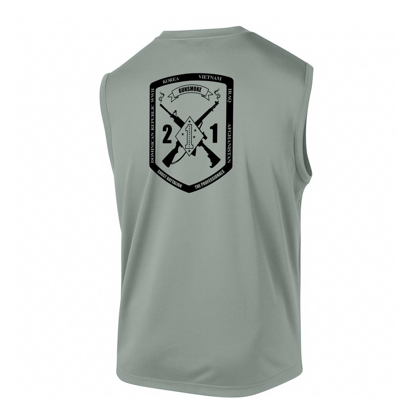 2nd Battalion 1st Marines Unit "Gunsmoke" DRIFIT Sleeveless, Tank, Sleeveless Hoodie