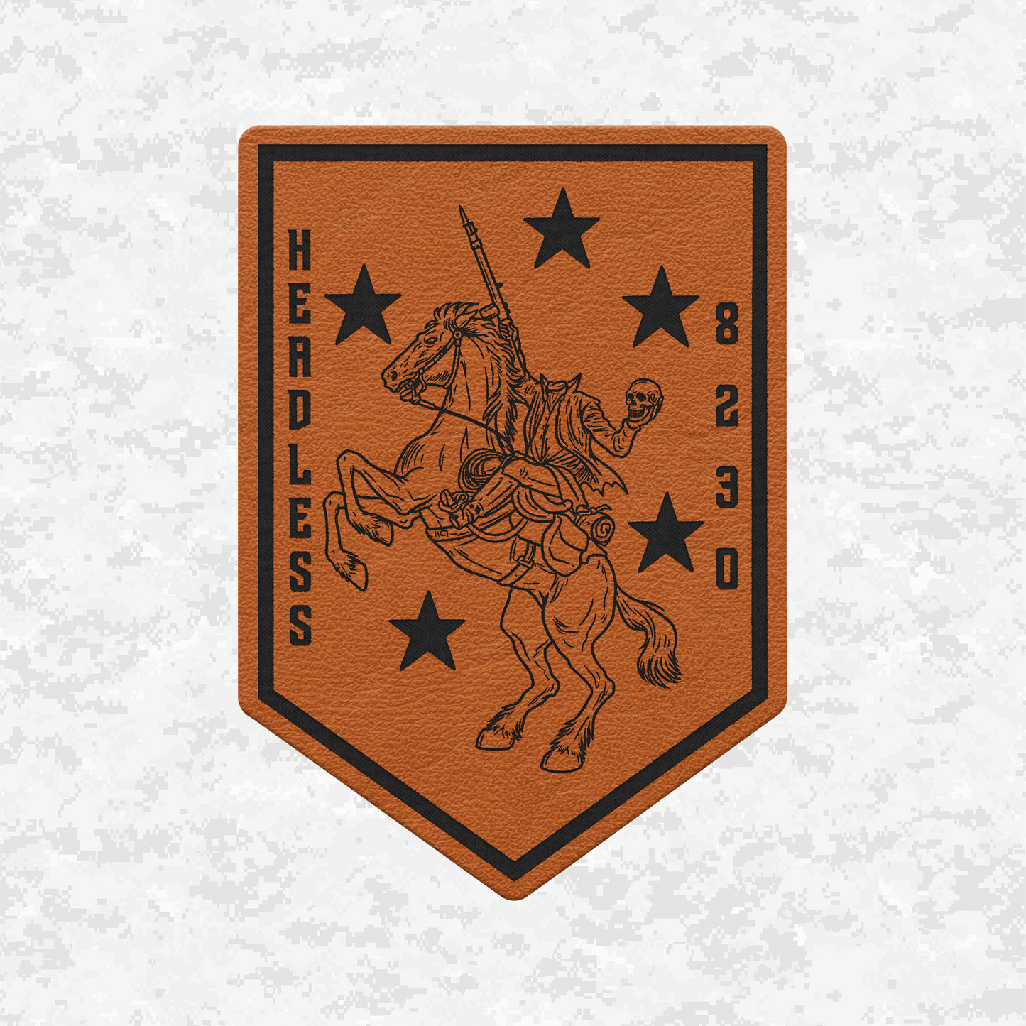Headless 8230 | Leather Patch | Velcro Backed