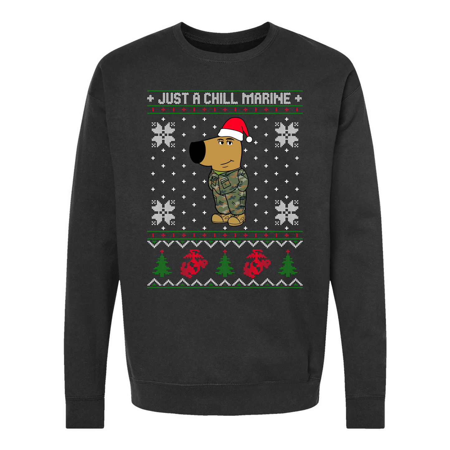 Just a Chill Marine Ugly Christmas Sweaters